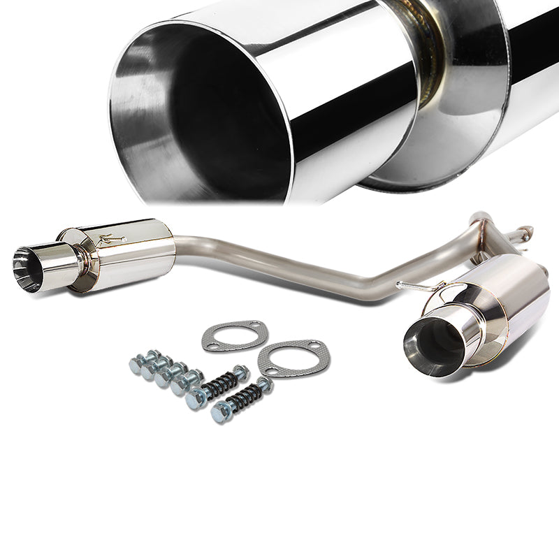 J2 Engineering, 03-06 Hyundai Tiburon 2.7L V6 Catback Exhaust System w/4 in. OD Double Walled Muffler Tip