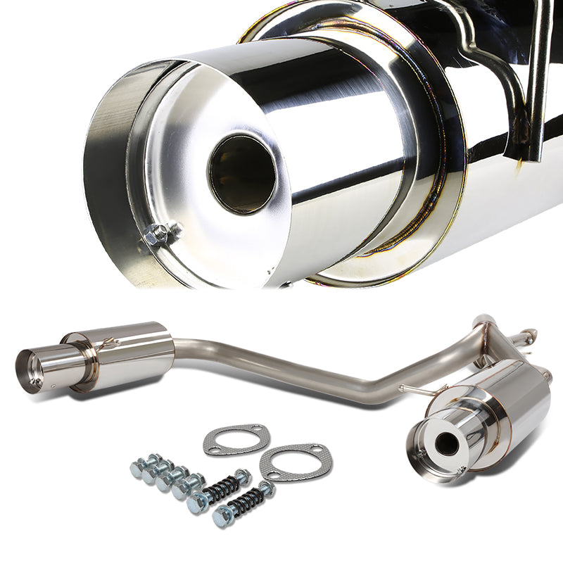 J2 Engineering, 03-06 Hyundai Tiburon 2.7L V6 Catback Exhaust System w/4 in. OD Muffler Tip