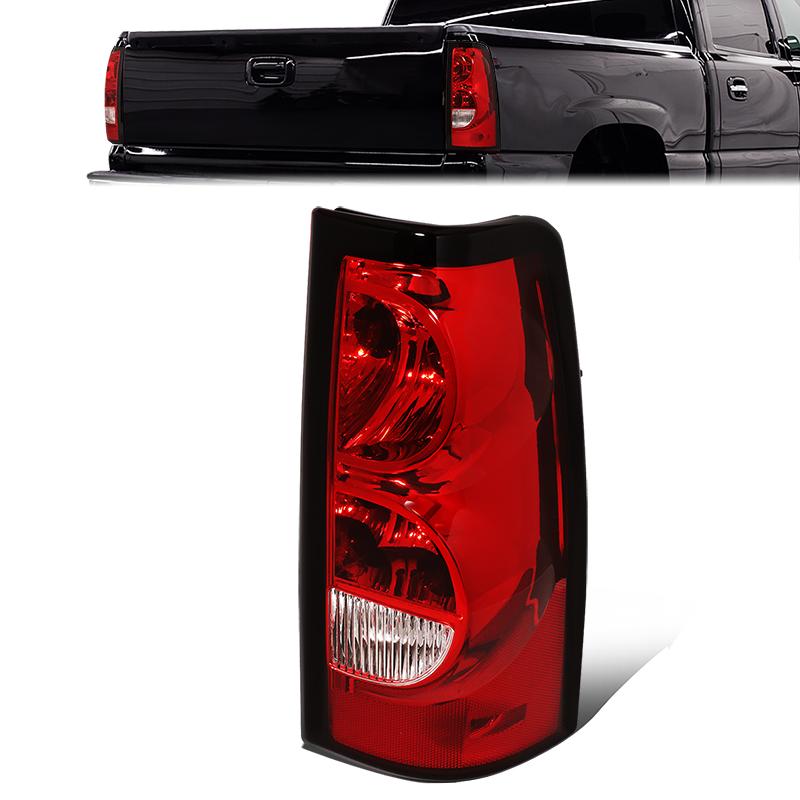 DNA Motoring, 03-07 Chevy Silverado Fleetside Right/ Passenger Side Rear Brake Tail Light - Red Lens