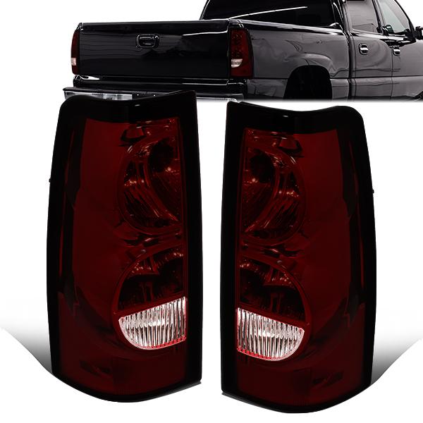 DNA Motoring, 03-07 Chevy Silverado Fleetside Tail Lights - Smoked Lens