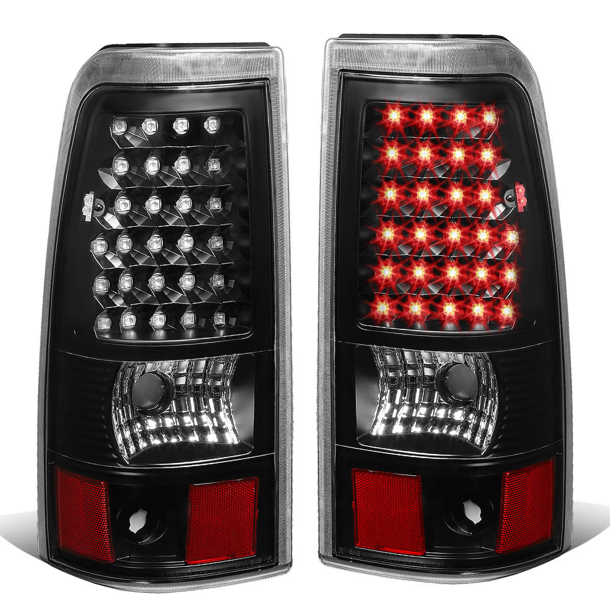 Nuvision Lighting, 03-07 Chevy Silverado GMC Sierra 1500 2500 3500 HD LED Tail Lights - Black