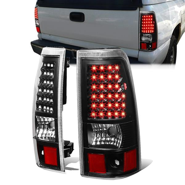 Nuvision Lighting, 03-07 Chevy Silverado GMC Sierra 1500 2500 3500 HD LED Tail Lights - Black