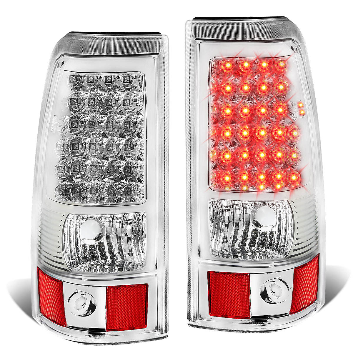 Nuvision Lighting, 03-07 Chevy Silverado GMC Sierra 1500 2500 3500 HD LED Tail Lights - Chrome