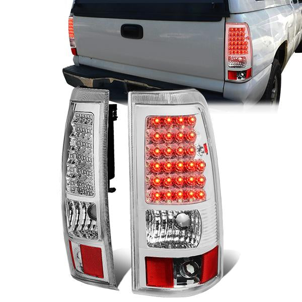 Nuvision Lighting, 03-07 Chevy Silverado GMC Sierra 1500 2500 3500 HD LED Tail Lights - Chrome