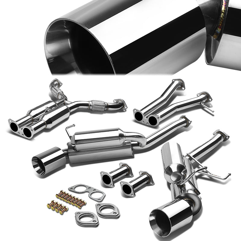 J2 Engineering, 03-07 Infiniti G35 Coupe Nissan 350Z Catback Exhaust w/4.5 in. OD Muffler Tip - Bolt-on