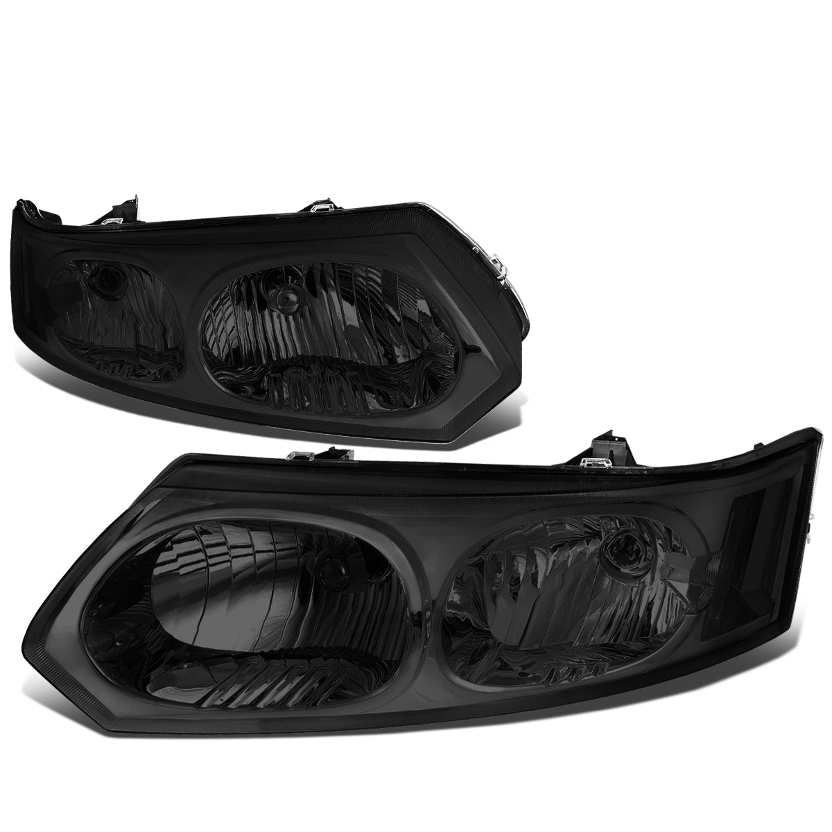 DNA Motoring, 03-07 Saturn Ion Sedan Headlights - Smoked Housing Clear Corner