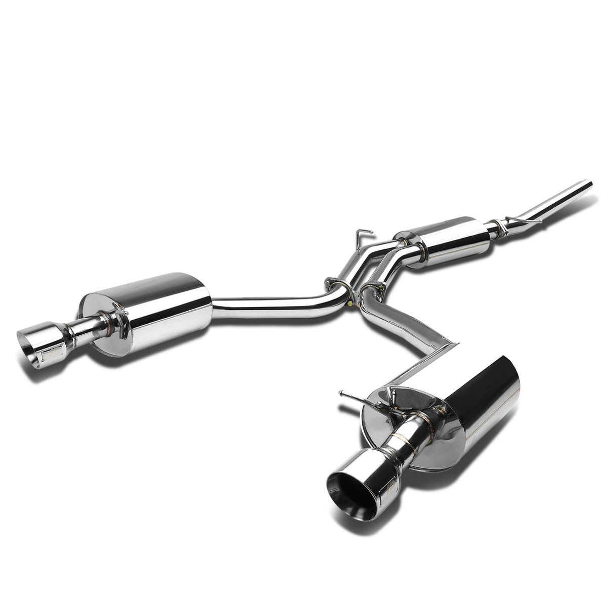 J2 Engineering, 03-08 Audi A4 1.8T 2.0T Catback Exhaust w/Muffler Tip - Stainless Steel