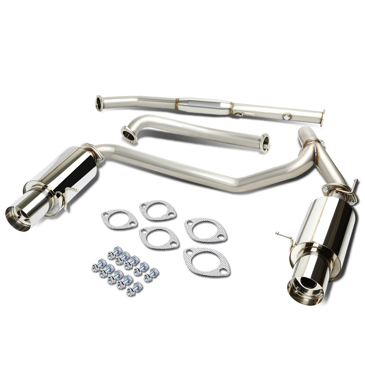 J2 Engineering, 03-08 Hyundai Tiburon 2.0L L4 Catback Exhaust System w/4 in. OD Muffler Tip