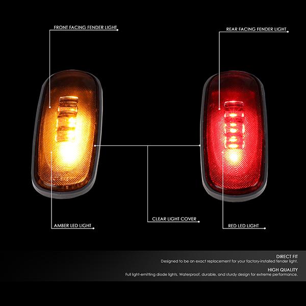 Nuvision Lighting, 03-09 Dodge Ram 2500 3500 Rear Dually Fender LED Side Marker Lights