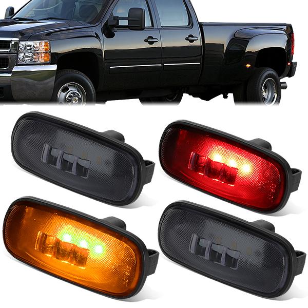 Nuvision Lighting, 03-09 Dodge Ram 2500 3500 Rear Dually Fender LED Side Marker Lights - Smoked Lens