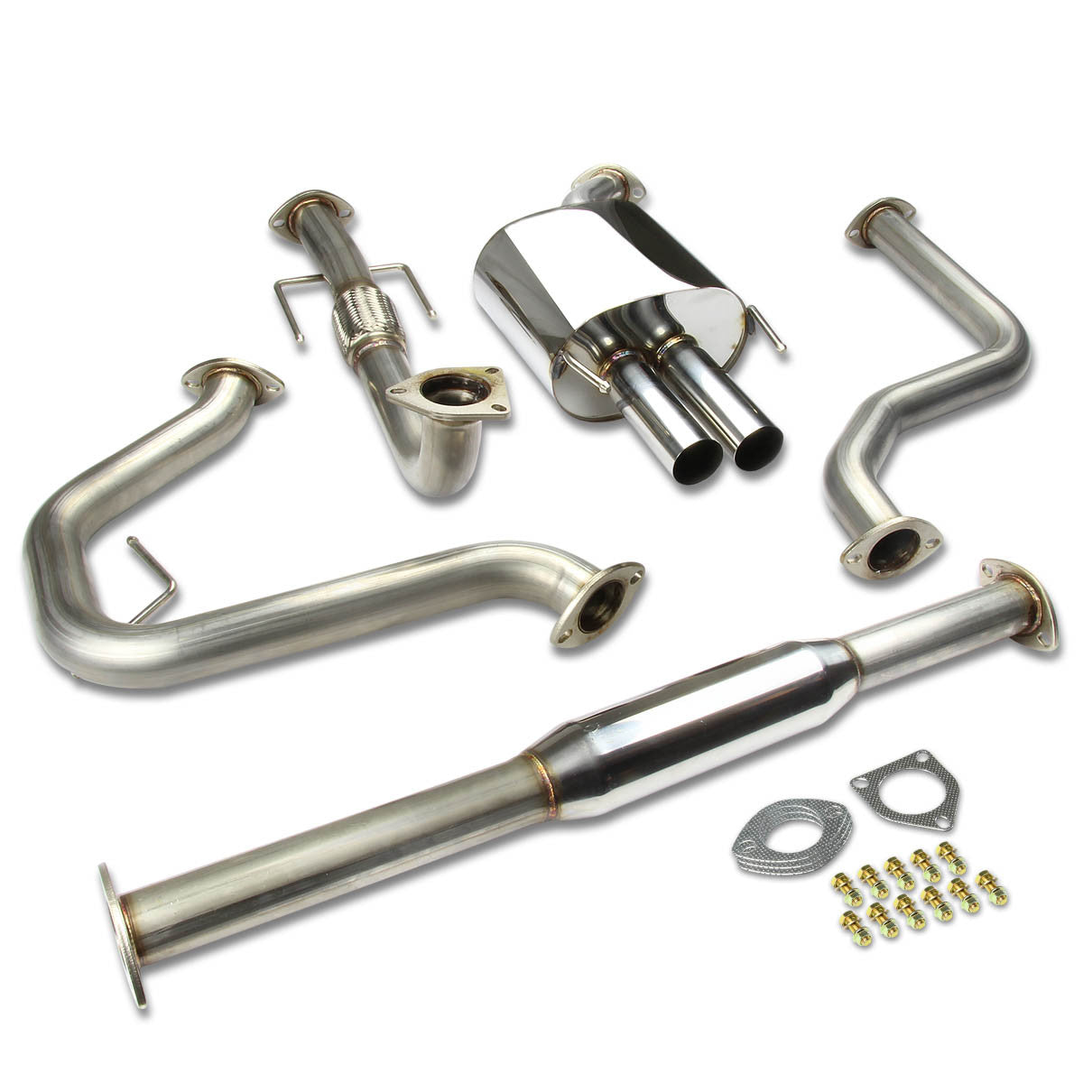 J2 Engineering, 03-11 Saab 9-3 Turbo Catback Exhaust System w/2.5 in. OD Muffler Tip - Stainless Steel