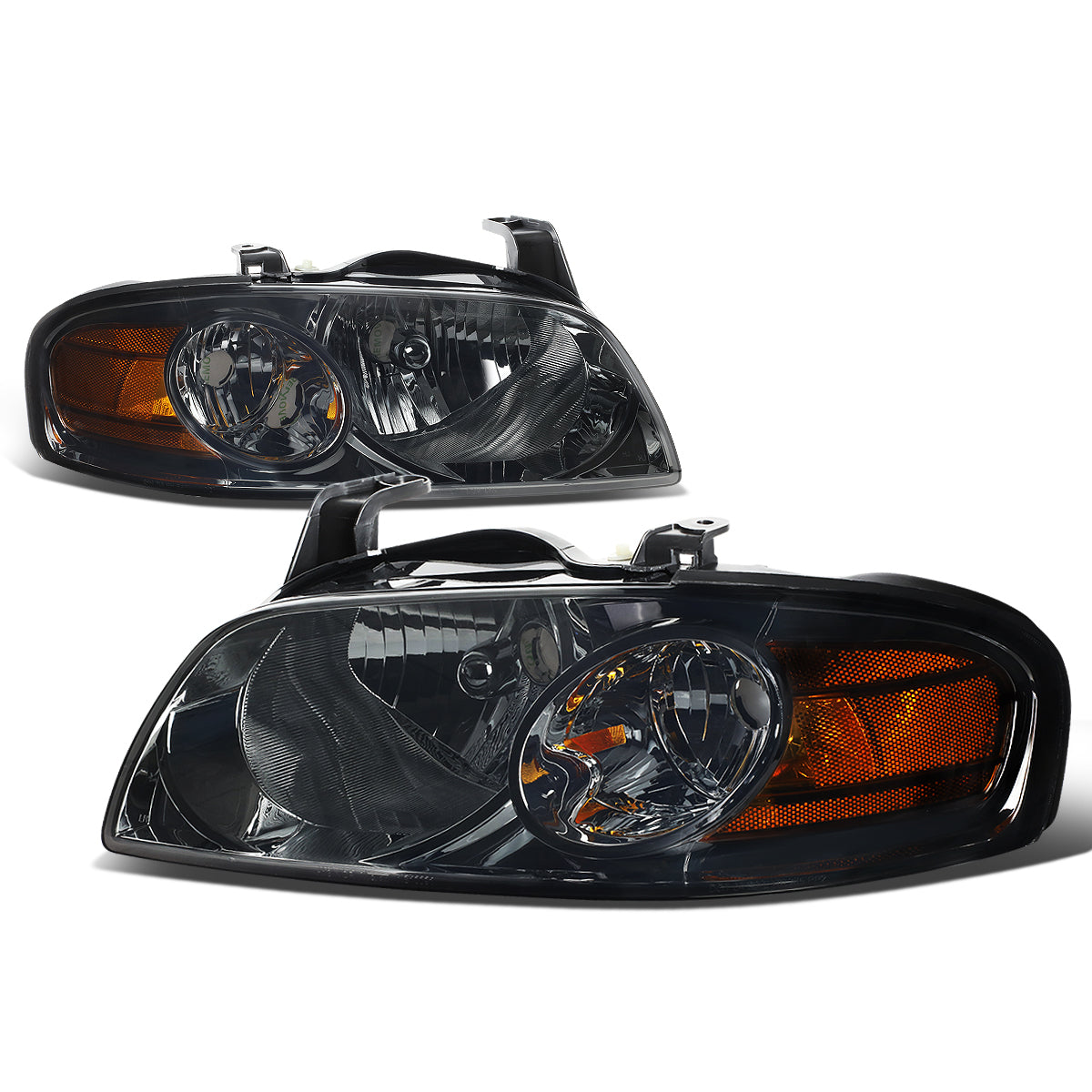 DNA Motoring, 04-06 Nissan Sentra Headlights - Smoked Housing Amber Corner