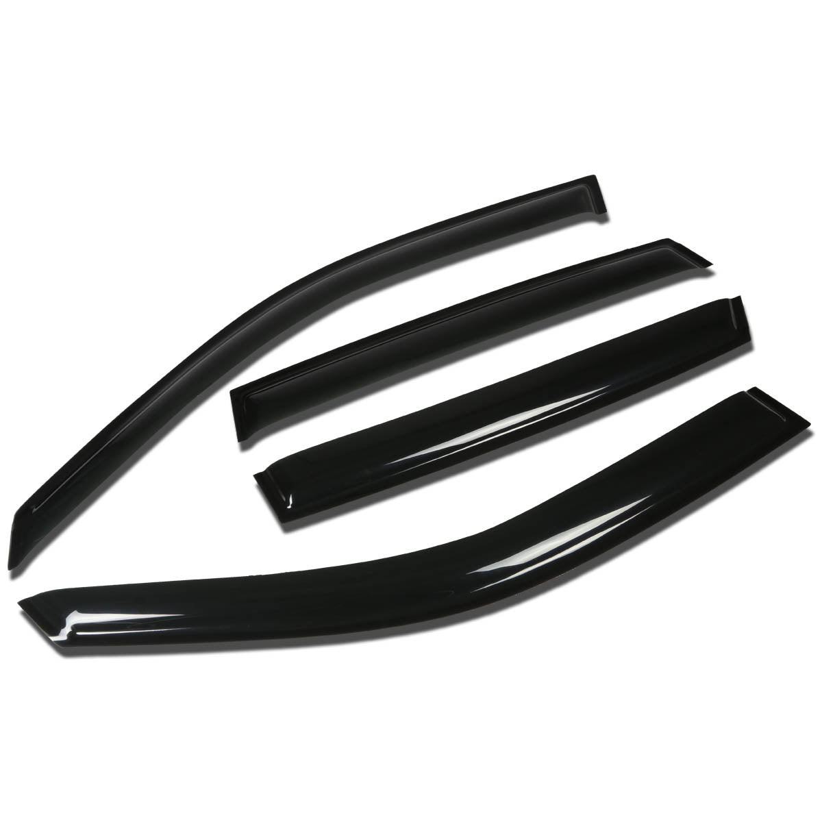 CAAP, 04-07 Chevy Malibu Wind Deflectors Window Visors Vent Rain Guard - Smoked - Acrylic - 4 Pcs