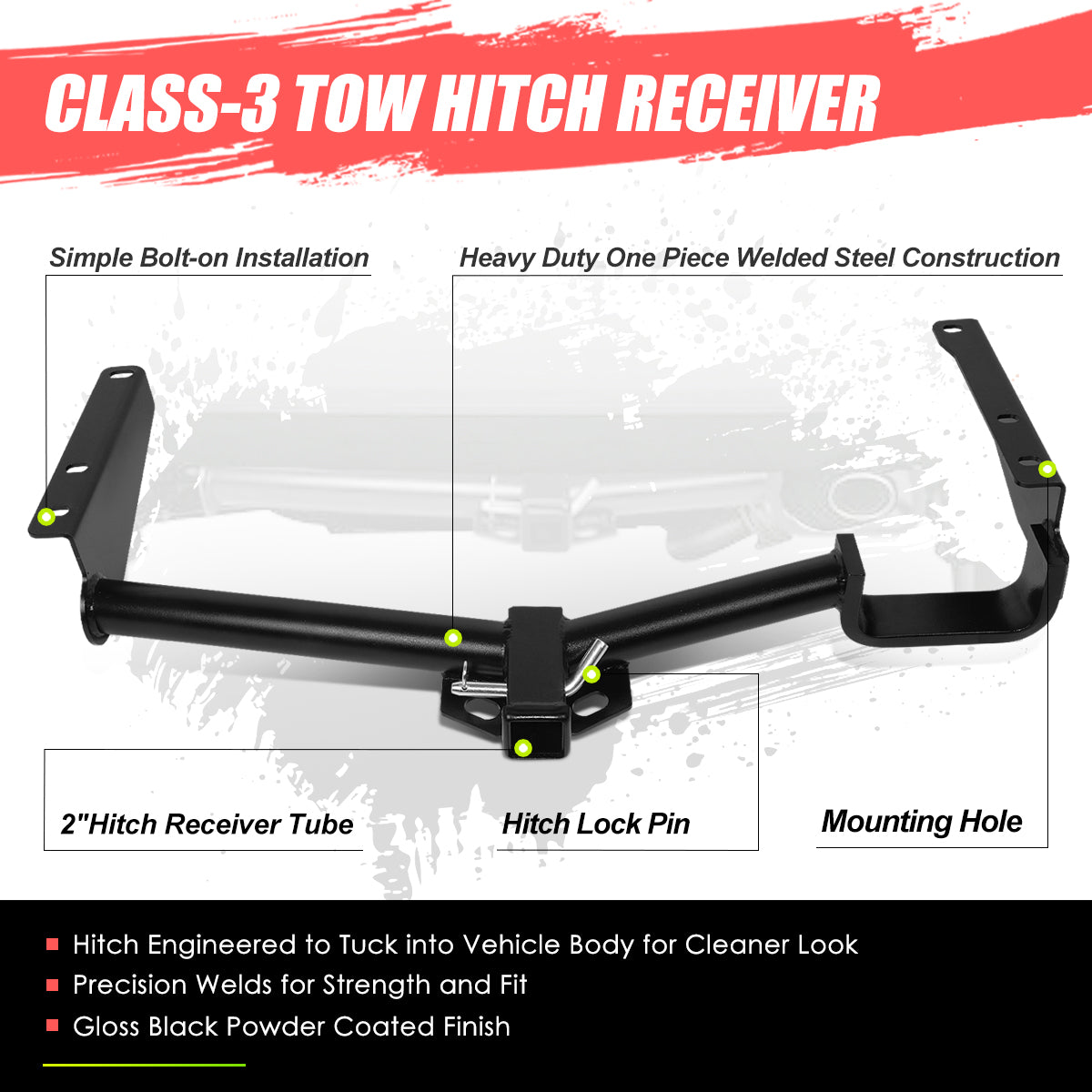 CAAP, 04-07 Toyota Highlander Lexus RX330 Class-3 2" Tow Hitch Receiver w/Hitch Pin