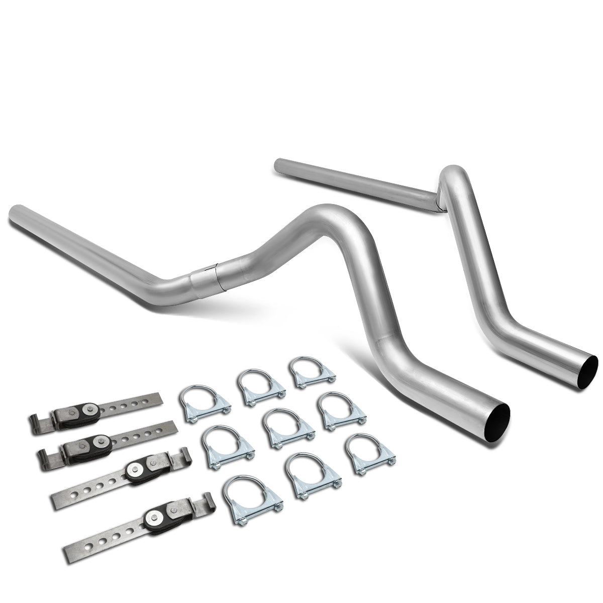 J2 Engineering, 04-08 Dodge Dakota 2.5 in. OD Muffler-Back Exhaust Tail Pipe - Stainless Steel