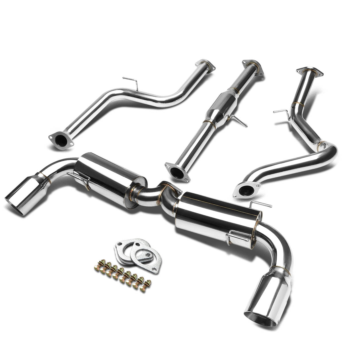 J2 Engineering, 04-09 Mazda 3 5-Door 2.3L Catback Exhaust w/Muffler Tip - Stainless Steel