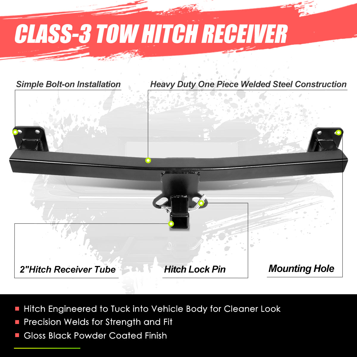 CAAP, 04-10 Porsche Cayenne 07-15 Audi Q7 Class-3 2" Tow Hitch Receiver w/Hitch Pin