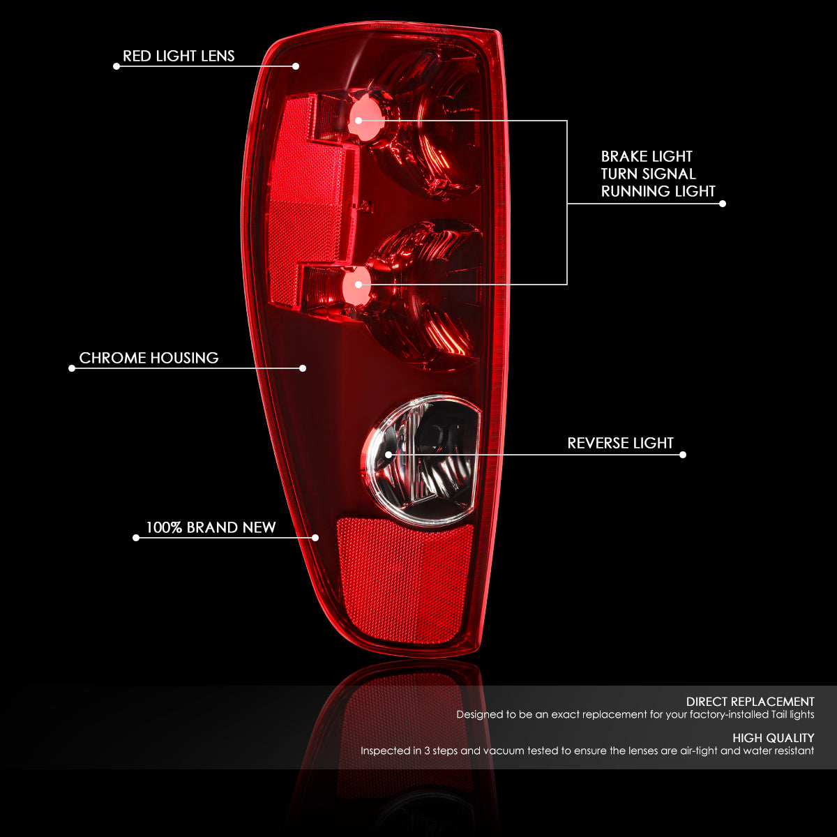 DNA Motoring, 04-12 Chevrolet Colorado GMC Canyon Factory Style Tail Light - Left Driver Side