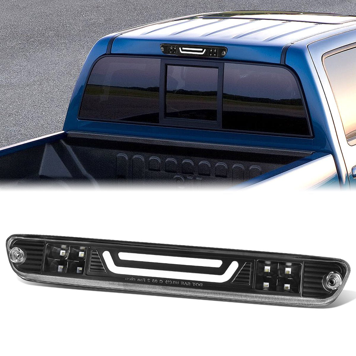 Nuvision Lighting, 04-12 Chevy Colorado GMC Canyon LED Bar 3rd Brake Light+Cargo Lamp - Black Housing