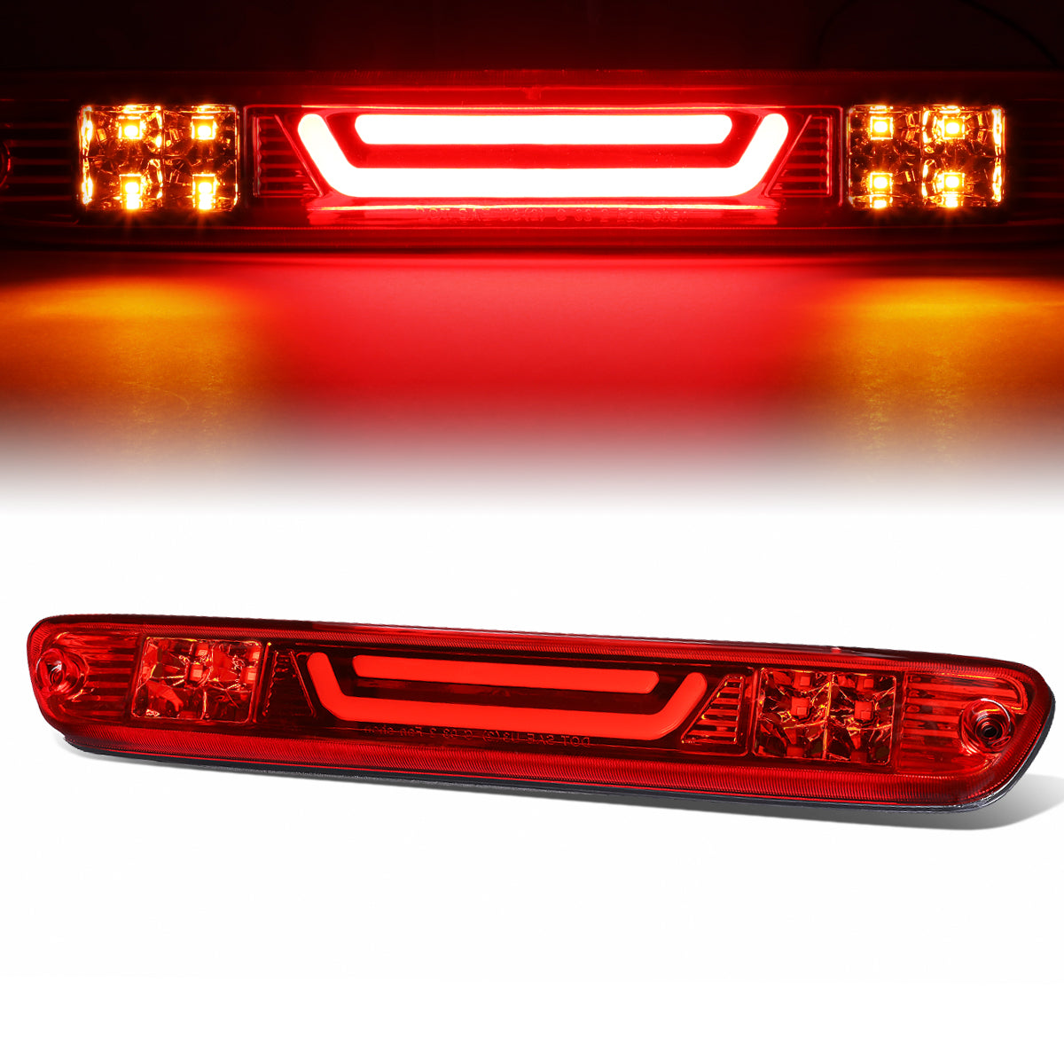 Nuvision Lighting, 04-12 Chevy Colorado GMC Canyon LED Bar 3rd Brake Light+Cargo Lamp - Red Lens