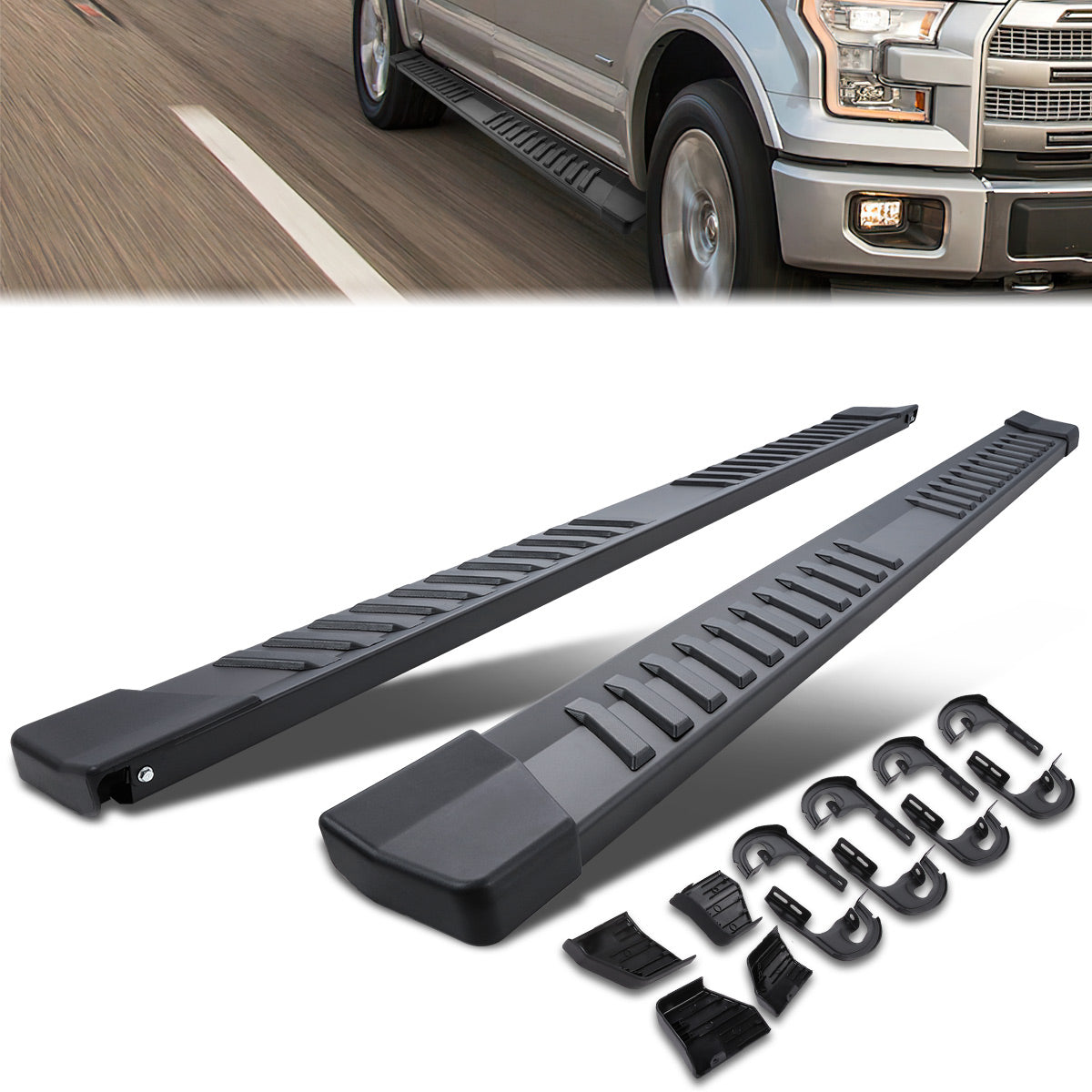 CAAP, 04-14 Ford F150 Crew Cab 6" Flat Step Running Boards - Stainless Steel