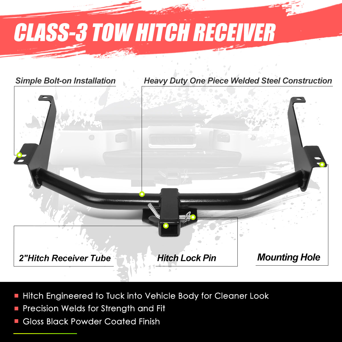 CAAP, 04-15 Nissan Titan Class-3 2" Tow Hitch Receiver w/Hitch Pin