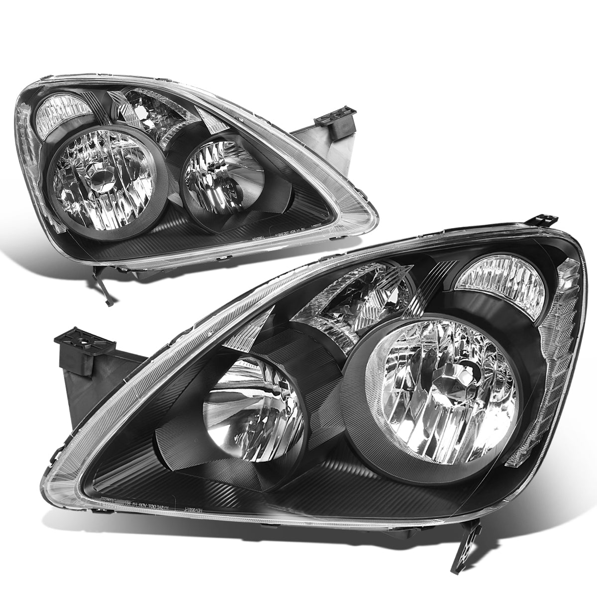 DNA Motoring, 05-06 Honda CR-V CRV Headlights - Black Housing Clear Corner