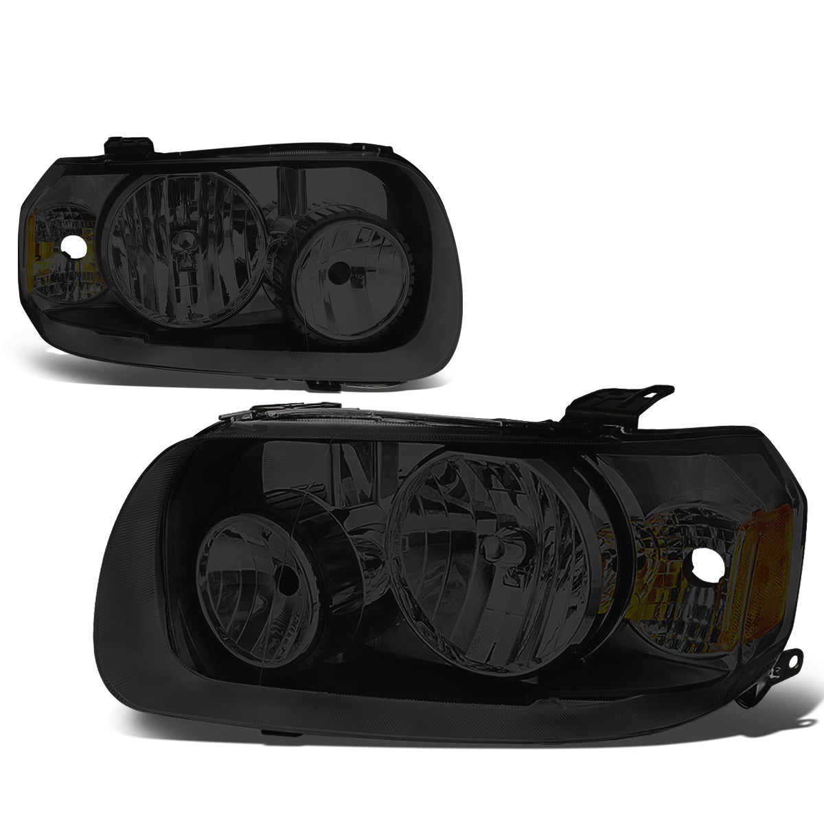 DNA Motoring, 05-07 Ford Escape Headlights - Smoked Housing Amber Corner