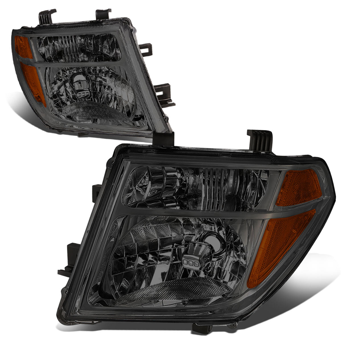 DNA Motoring, 05-08 Nissan Frontier Pathfinder Headlights - Smoked Housing Amber Corner