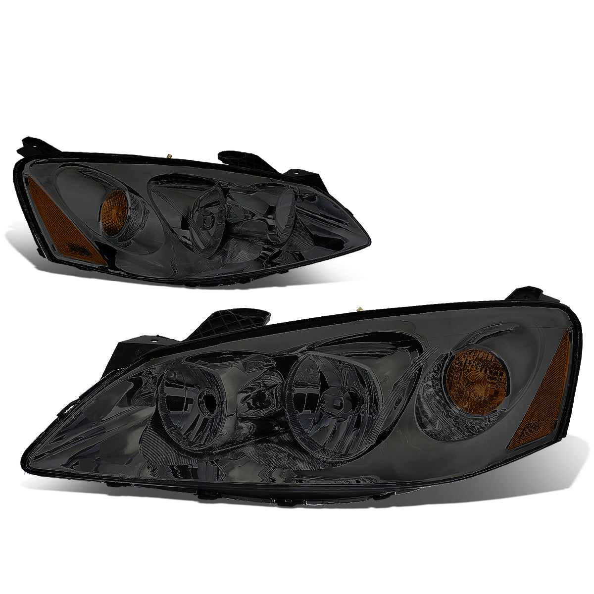 DNA Motoring, 05-10 Pontiac G6 Headlights - Smoked Housing Amber Corner