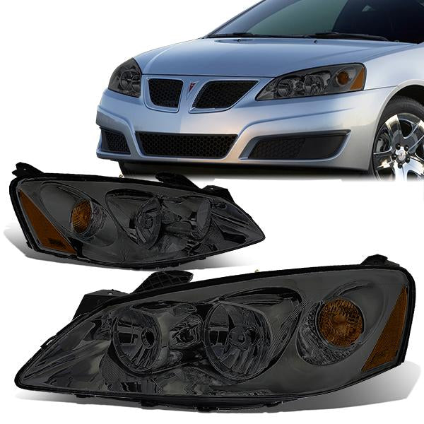 DNA Motoring, 05-10 Pontiac G6 Headlights - Smoked Housing Amber Corner