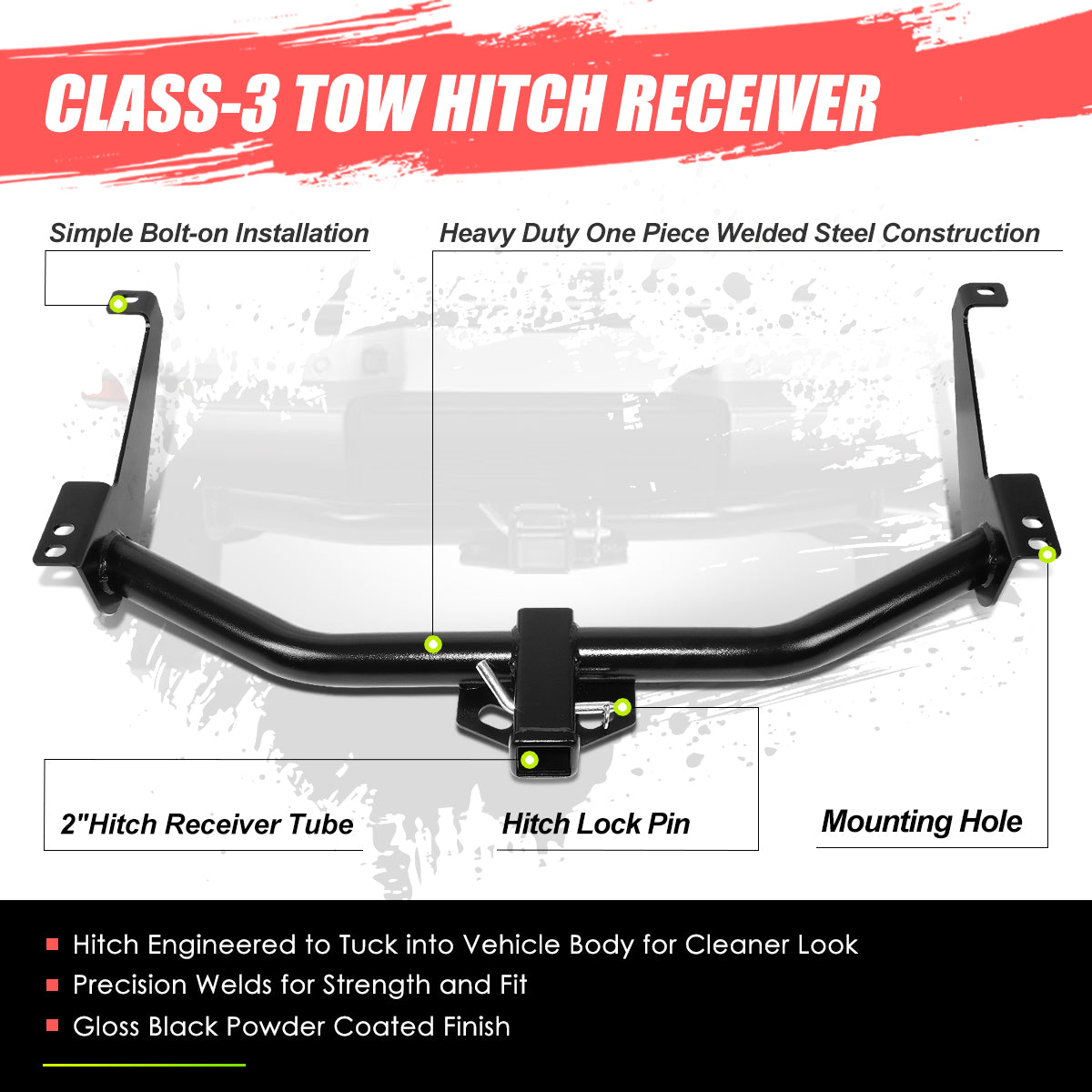 CAAP, 05-15 Nissan Armada 04-10 Infiniti QX56 Class-3 2" Tow Hitch Receiver w/Hitch Pin