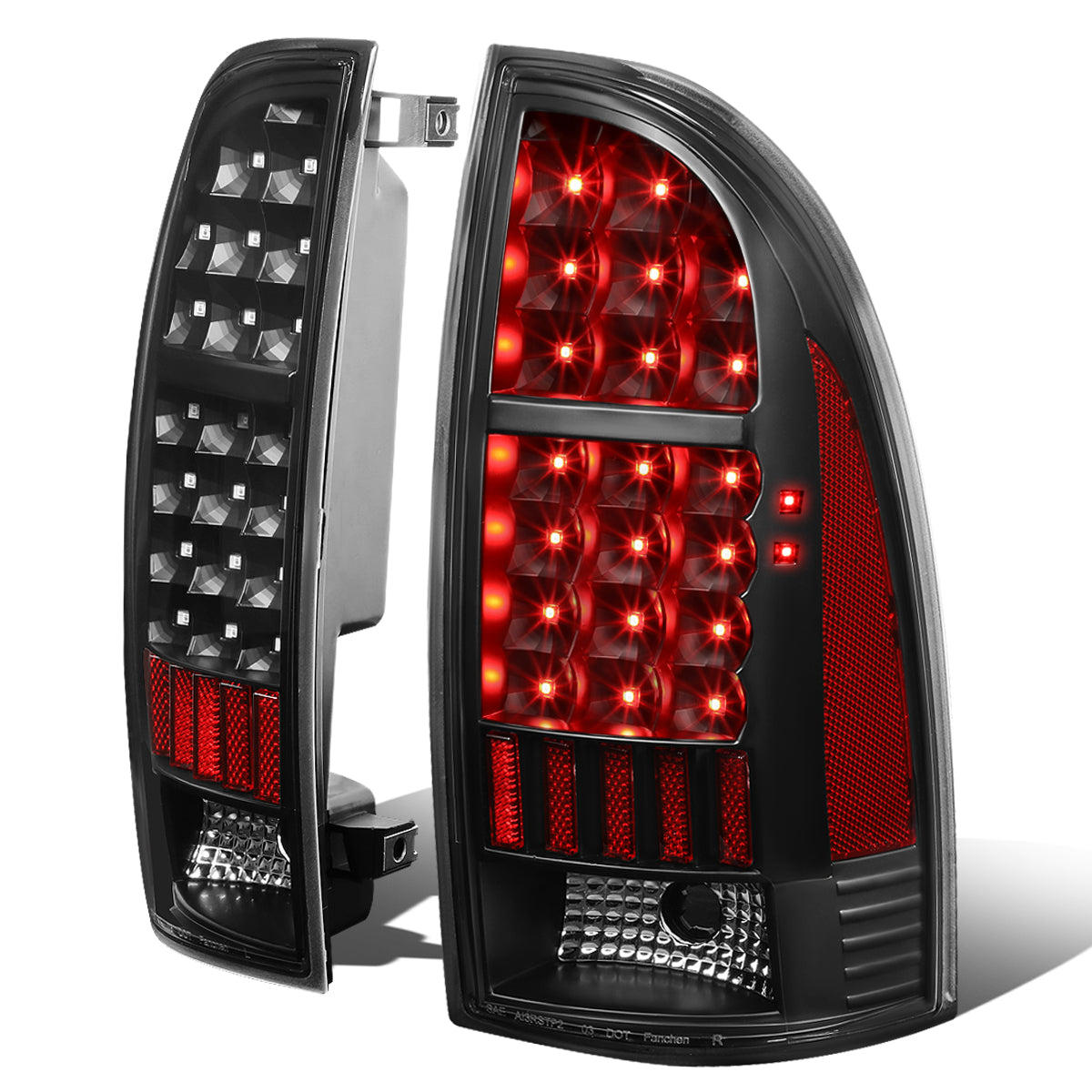 Nuvision Lighting, 05-15 Toyota Tacoma LED Rear Brake Tail Lights - Black Housing