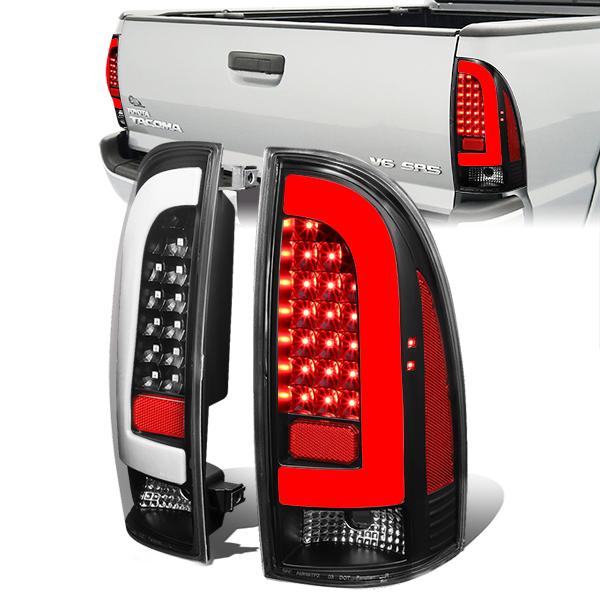 Nuvision Lighting, 05-15 Toyota Tacoma LED Tube Bar Rear Brake Tail Lights - Black Housing