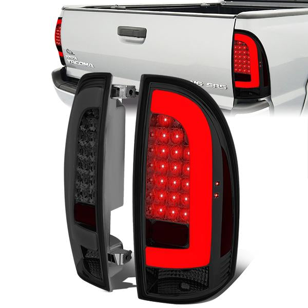 Nuvision Lighting, 05-15 Toyota Tacoma LED Tube Bar Rear Brake Tail Lights - Smoked Housing