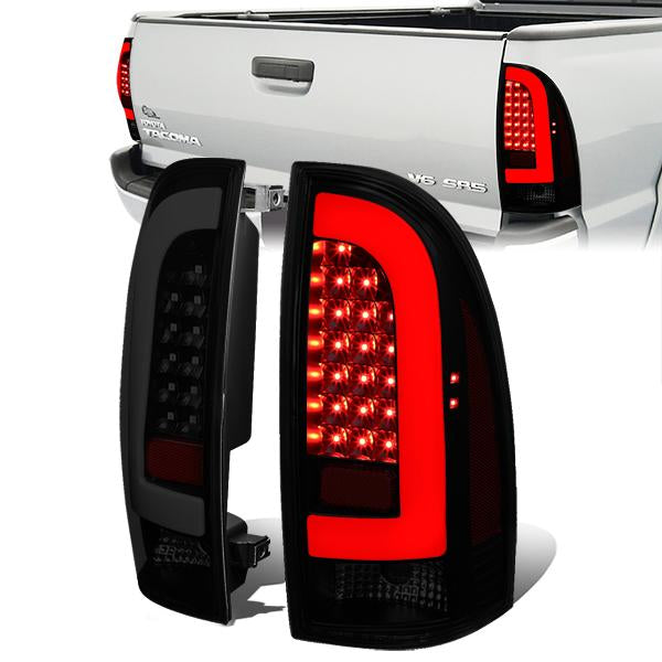 Nuvision Lighting, 05-15 Toyota Tacoma LED Tube Bar Rear Brake Tail Lights - Tinted Housing