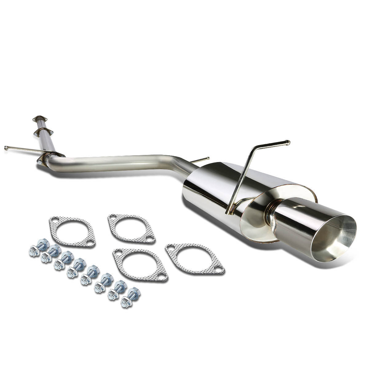 J2 Engineering, 06-09 Mitsubishi Eclipse 2.4L Catback Exhaust System w/4 in. OD Double Walled Muffler Tip