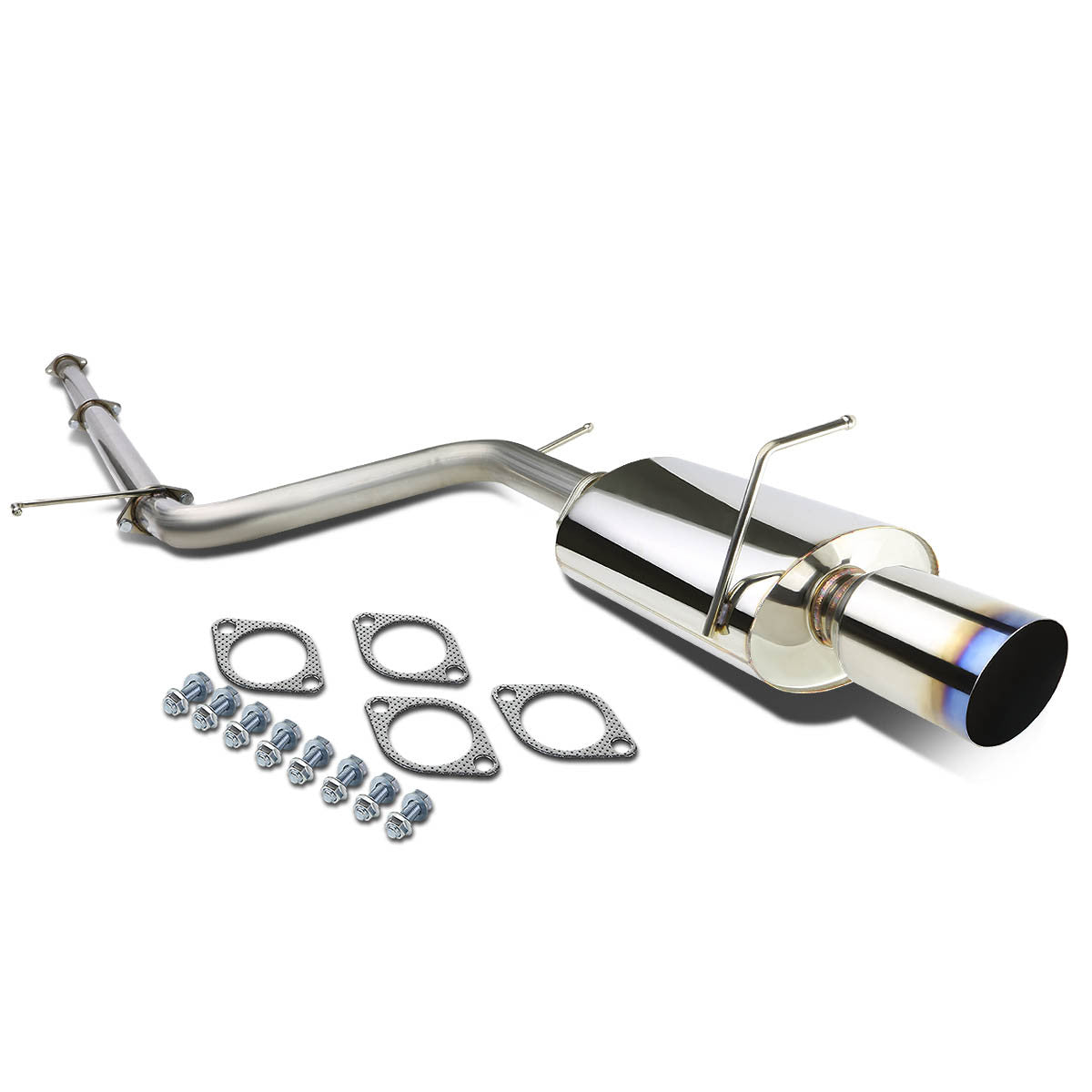 J2 Engineering, 06-09 Mitsubishi Eclipse 2.4L Catback Exhaust System w/4 in. OD Muffler Burnt Tip