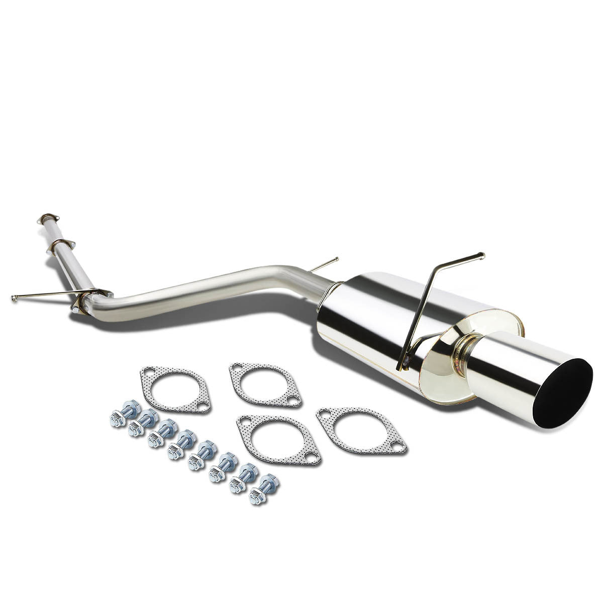 J2 Engineering, 06-09 Mitsubishi Eclipse 2.4L Catback Exhaust System w/4 in. OD Muffler Tip