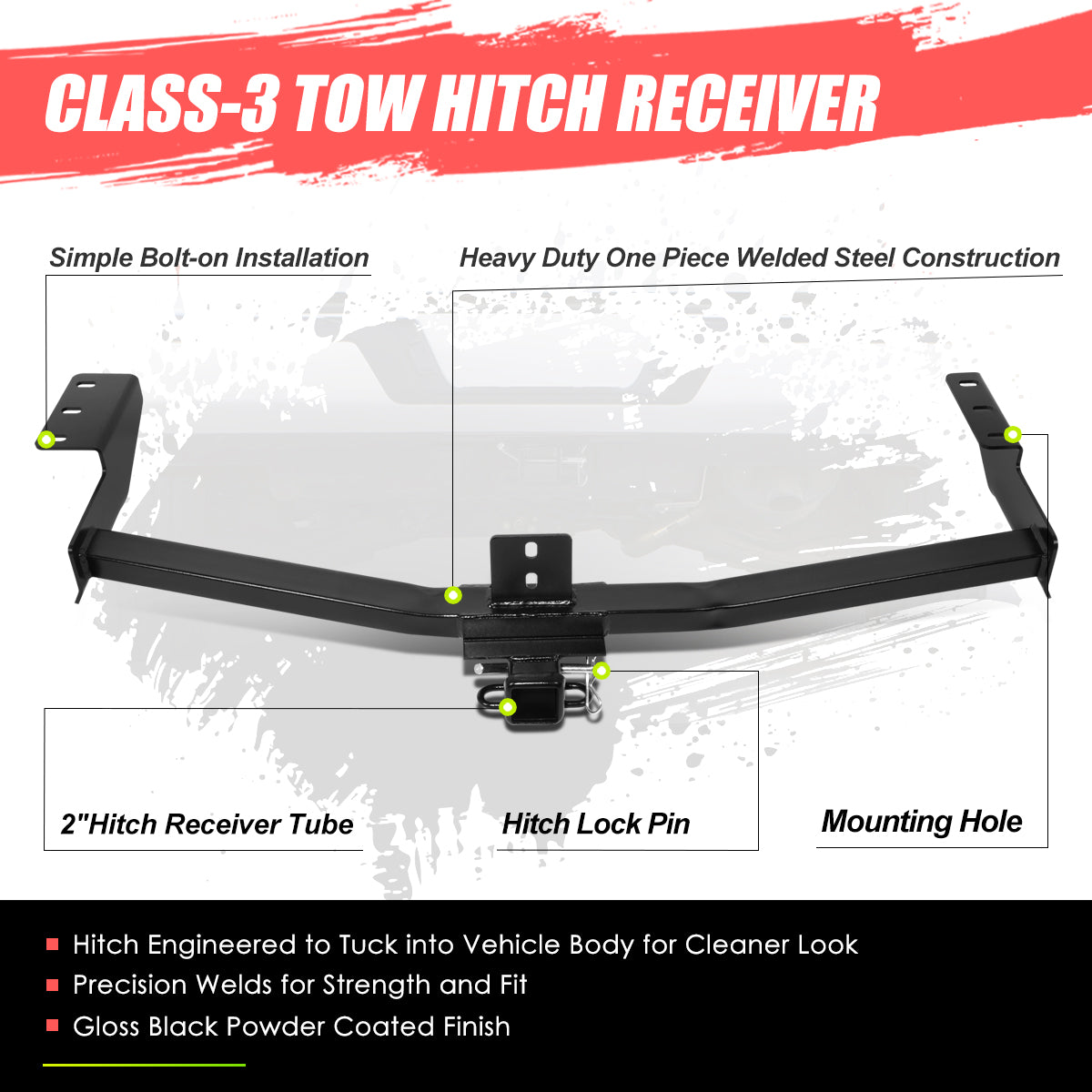 CAAP, 06-14 Honda Ridgeline Class-3 2" Tow Hitch Receiver w/Hitch Pin