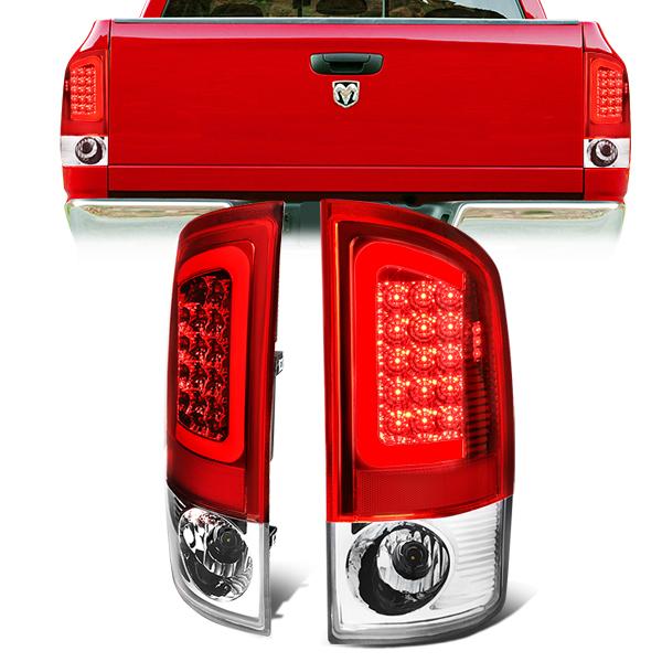 Nuvision Lighting, 07-09 Dodge Ram 1500 2500 3500 LED C-Bar Rear Brake Tail Lights - Red