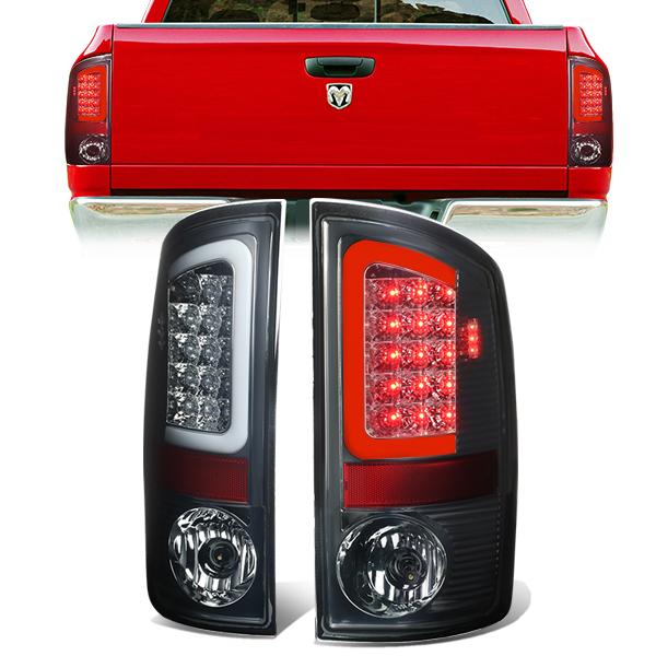 Nuvision Lighting, 07-09 Dodge Ram 1500 2500 3500 LED C-Bar Rear Brake Tail Lights - Smoked