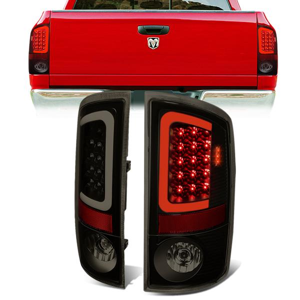 Nuvision Lighting, 07-09 Dodge Ram 1500 2500 3500 LED C-Bar Rear Brake Tail Lights - Tinted