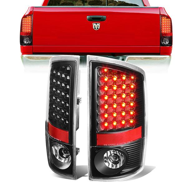 Nuvision Lighting, 07-09 Dodge Ram 1500 2500 3500 LED Rear Brake Tail Lights - Black