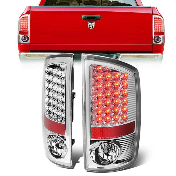 Nuvision Lighting, 07-09 Dodge Ram 1500 2500 3500 LED Rear Brake Tail Lights - Chrome