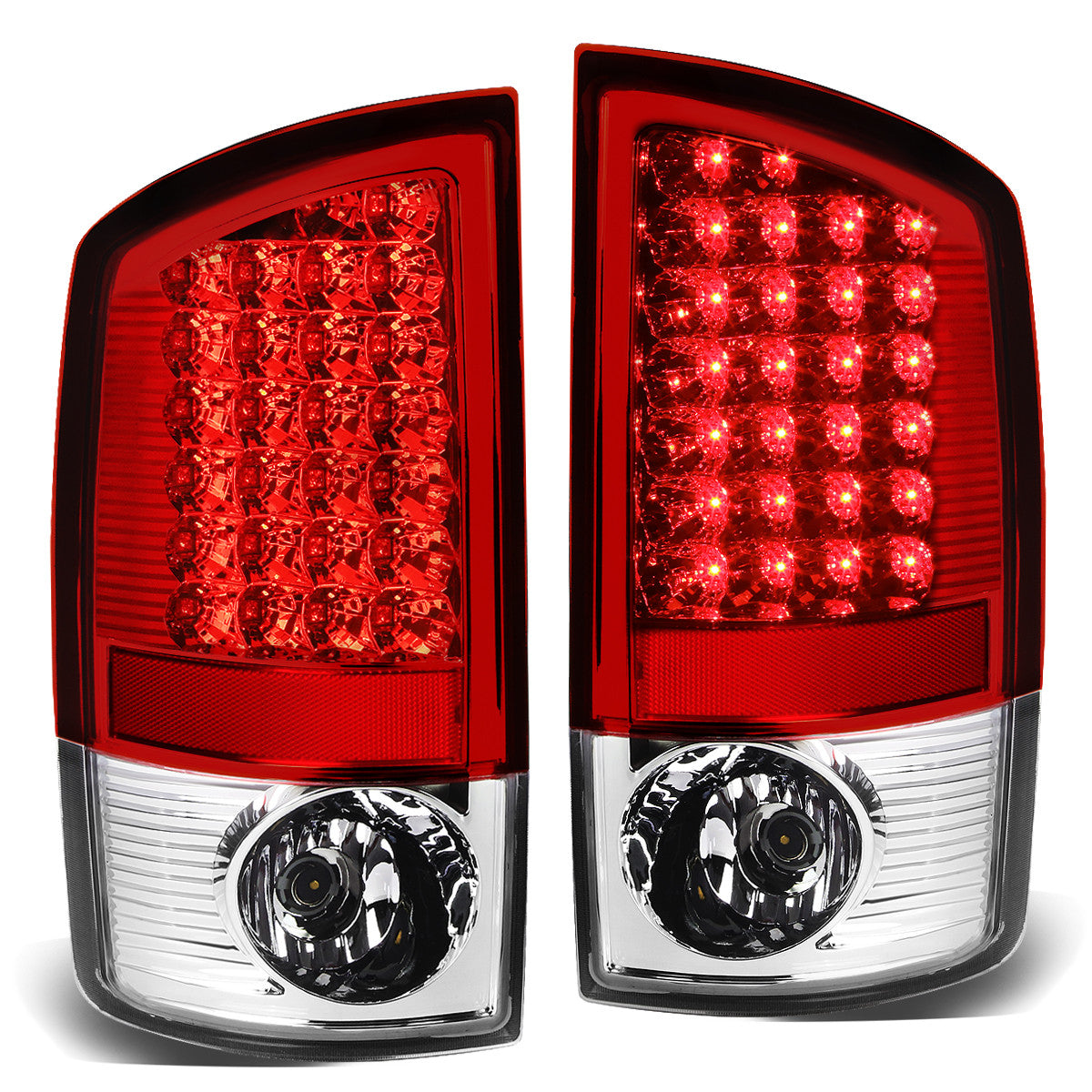 Nuvision Lighting, 07-09 Dodge Ram 1500 2500 3500 LED Rear Brake Tail Lights - Red