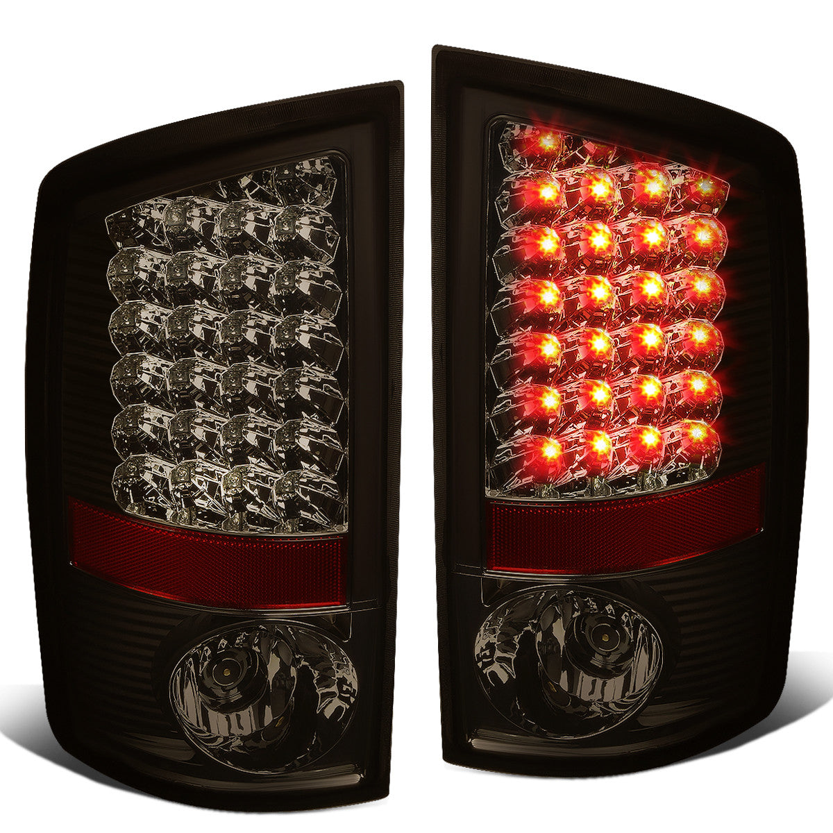 Nuvision Lighting, 07-09 Dodge Ram 1500 2500 3500 LED Rear Brake Tail Lights - Smoked