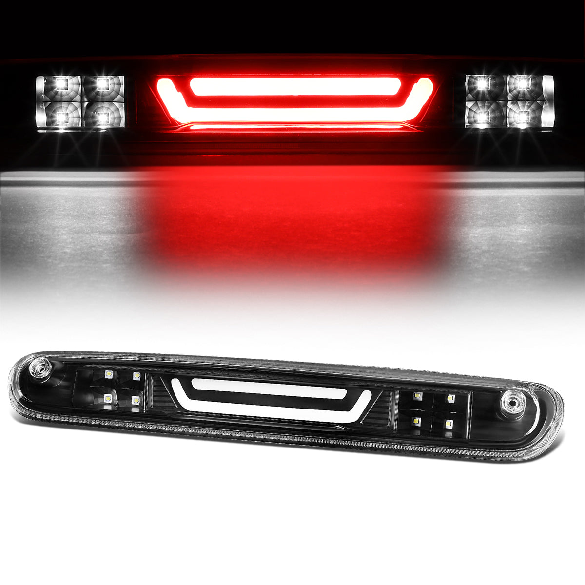 Nuvision Lighting, 07-14 Chevy Silverado GMC Sierra LED Bar 3rd Brake Light+Cargo Lamp - Black