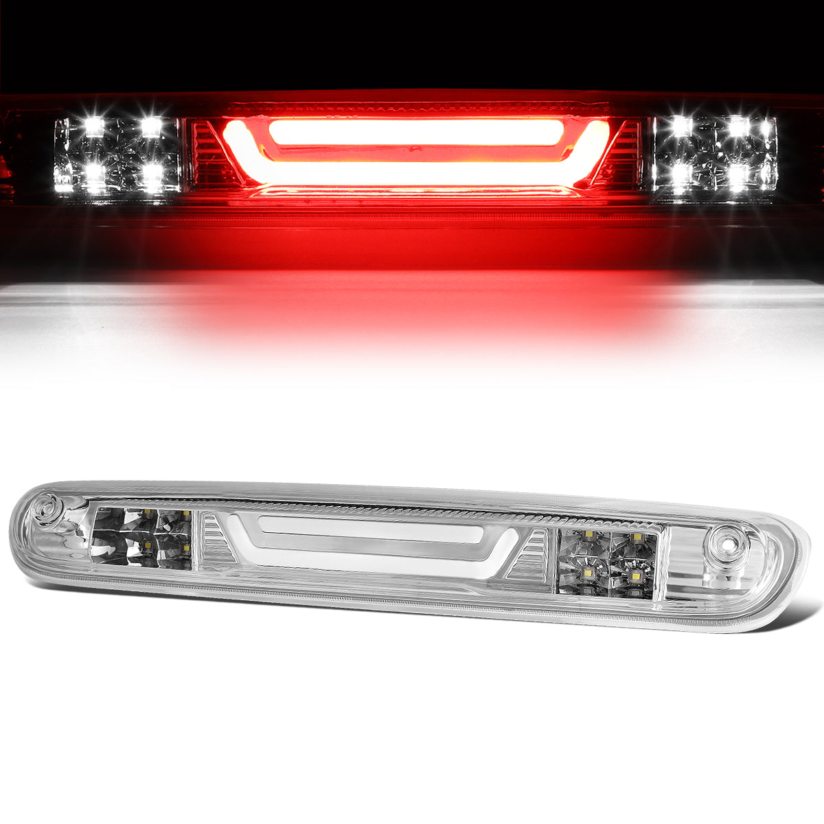 Nuvision Lighting, 07-14 Chevy Silverado GMC Sierra LED Bar 3rd Brake Light+Cargo Lamp - Clear