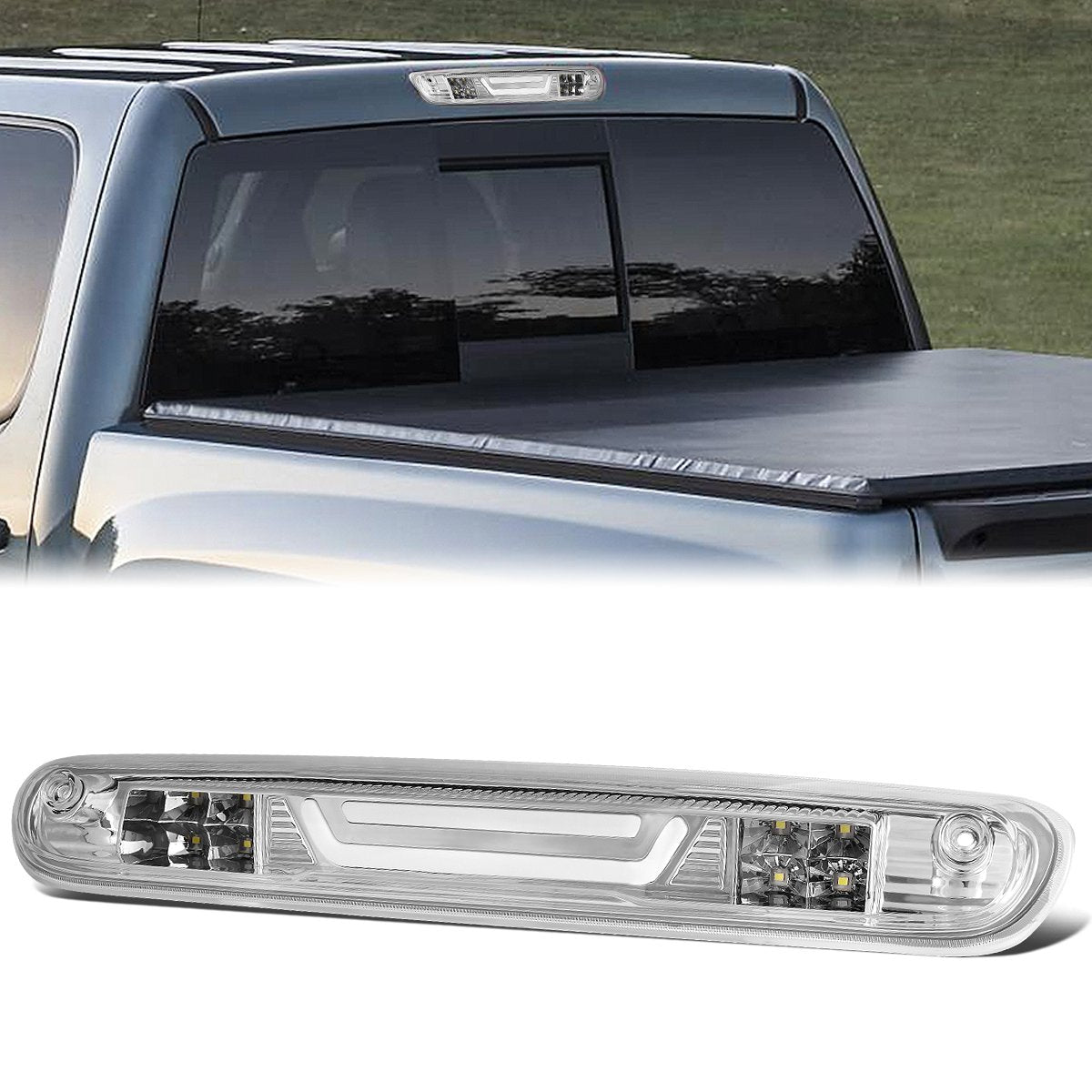 Nuvision Lighting, 07-14 Chevy Silverado GMC Sierra LED Bar 3rd Brake Light+Cargo Lamp - Clear